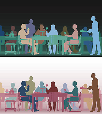 EPS 해외이미지 실루엣 음식 일러스트 탁자 서브 사람 앉기 그래픽 컬러풀 식당 와인 식사 저녁식사 공백 카페 마시기 그룹 야간 저녁 먹기 웨이터 바쁨 윤곽 카페테리아 카피스페이스 전경 해외202004 해외일러스트 자연요소 직업 컬러 가구 모션 주류 촬영기법 풍경 상점 파일형식 벡터 탑뷰 이미지허브