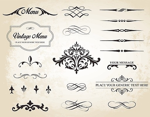 EPS 해외이미지 디자인 선 일러스트 프레임 사람없음 세트 빈티지 우아함 테두리 고딕 바로크 빅토리아 해외202004 해외일러스트 컨셉 파일형식 벡터 이미지허브