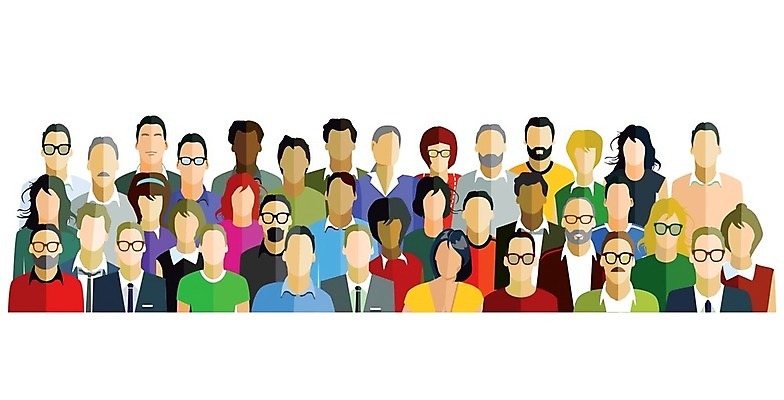 EPS 해외이미지 여자 남자 얼굴 컨셉 일러스트 비즈니스 사람 여러명 비즈니스맨 비즈니스우먼 그룹 동료 해외202004 해외일러스트 다수 관계 신체부위 직장인 파일형식 벡터 이미지허브