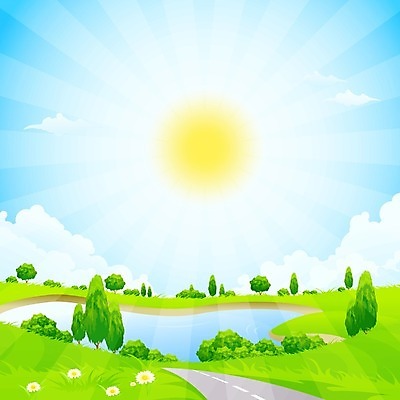 EPS 해외이미지 나무 식물 구름 꽃 도로 호수 잎 일러스트 자연 하늘 풍경 사람없음 야외 초록색 여름 파란색 환경 봄 시골 땅 언덕 캐모마일 수평선 해외202004 해외일러스트 자연요소 계절 길 컬러 교통시설 허브 생태계 파일형식 벡터 이미지허브