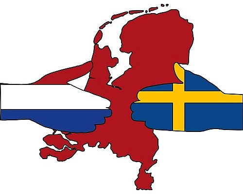 EPS 해외이미지 손 배너 실루엣 유럽 백그라운드 신체 일러스트 부분 악수 스웨덴 사람 빨간색 파란색 흰색 깃발 심볼 사인 신호 환영 고립 전국 해외202004 해외일러스트 나라 컬러 촬영기법 북유럽 손짓 신체부위 파일형식 벡터 이미지허브