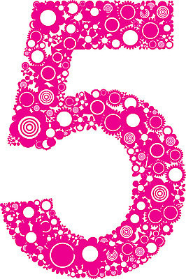 EPS 해외이미지 꽃 분홍색 일러스트 숫자 자주색 심볼 5 해외202004 해외일러스트 식물 문자 컬러 파일형식 벡터 이미지허브