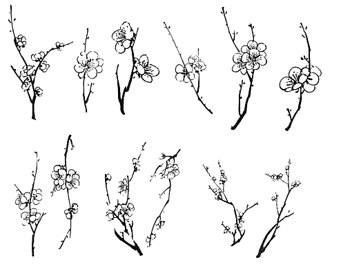 JPG 해외이미지 일러스트 붓터치 미술 사람없음 벚꽃 먹 동양화 그림 번짐 꽃가지 엘리먼트 해외202004 해외일러스트 꽃 서예 문화예술 나뭇가지 파일형식 효과 이미지허브
