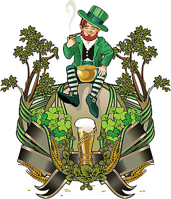 EPS 해외이미지 나무 일러스트 유리 맥주 미소 소녀 초록색 금발 축제 황금 클로버 아일랜드 빨간머리 해외202004 해외일러스트 식물 헤어스타일 여자 유럽 어린이 컬러 재질 주류 표정 파일형식 벡터 이미지허브