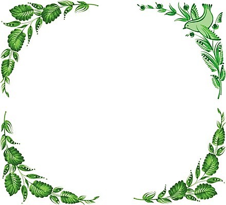 EPS 해외이미지 디자인 백그라운드 잎 일러스트 조류 수채화 프레임 미술 사람없음 초록색 손그림 해외202004 해외일러스트 식물 동물 컬러 문화예술 파일형식 벡터 이미지허브