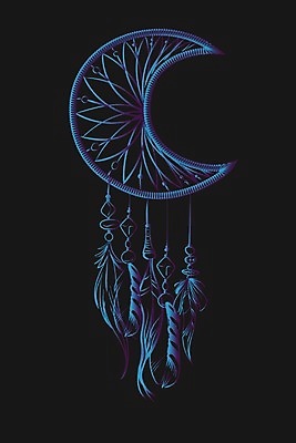 EPS 해외이미지 전통 일러스트 사람없음 장식 파란색 검은색 꿈 구슬 깃털 부적 드림캐쳐 해외202004 해외일러스트 컬러 파일형식 벡터 이미지허브