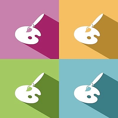 EPS 해외이미지 디자인 컨셉 일러스트 수채화 미술 페인트 장비 공구 붓 업무 그리기 팔레트 심볼 오브젝트 그림 예술가 화가 고립 해외202004 해외일러스트 직업 모션 문화예술 도구 작업 파일형식 벡터 이미지허브