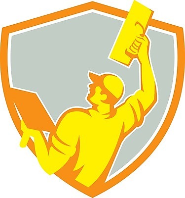 EPS 해외이미지 남자 일러스트 노동자 그래픽 머리 공구 잡기 모종삽 복고 방패 판매원 고립 미장 해외202004 해외일러스트 직업 모션 사람 신체부위 도구 삽 파일형식 벡터 이미지허브