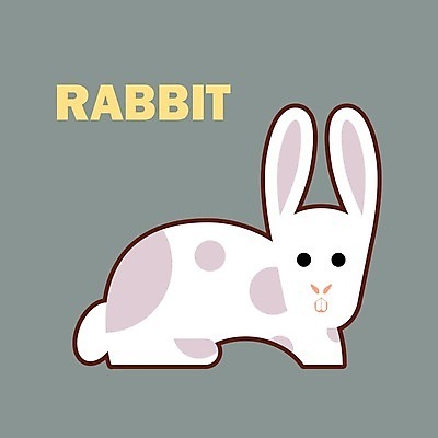 EPS 해외이미지 한마리 일러스트 사람없음 토끼 해외202004 해외일러스트 1 포유류 반려동물 파일형식 벡터 이미지허브