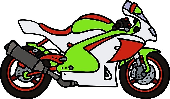 EPS 해외이미지 일러스트 사람없음 빨간색 초록색 오토바이 해외202004 해외일러스트 컬러 바이크 파일형식 벡터 이미지허브