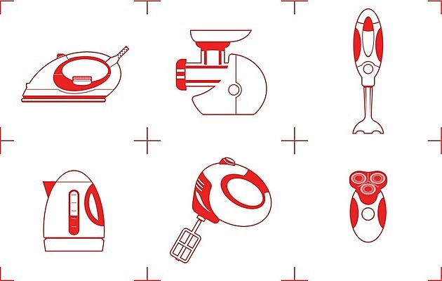 EPS 해외이미지 일러스트 주전자 빨간색 기계 흰색 상품 만화 철 믹서 오브젝트 흰배경 그림 고립 해외202004 해외일러스트 컬러 백그라운드 주방용품 파일형식 벡터 이미지허브