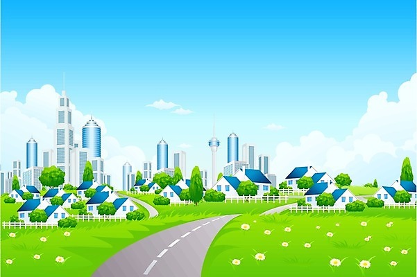 EPS 해외이미지 꽃 백그라운드 일러스트 자연 하늘 주택 풍경 사람없음 건물 여름 도시풍경 마을 탑 고층빌딩 봄 도시 스카이라인 수평선 그리너리 해외202004 해외일러스트 식물 건축물 계절 빌딩 생태계 파일형식 벡터 트랜드컬러 이미지허브