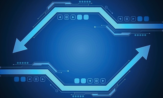 EPS 해외이미지 디자인 화살표 컨셉 일러스트 추상 미래 사람없음 그래픽 파란색 디지털 해외202004 해외일러스트 컬러 무늬 파일형식 벡터 이미지허브