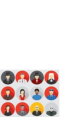 EPS 해외이미지 일러스트 사람 세트 의사 플랫 경찰 법관 시민 마피아 해외202004 해외일러스트 직업 의료진 법률가 국민 파일형식 벡터 이미지허브