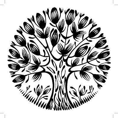 EPS 해외이미지 나무 디자인 꽃 백그라운드 잎 일러스트 미술 사람없음 검은색 오리엔탈 원형 해외202004 해외일러스트 도형 식물 컬러 문화예술 파일형식 벡터 이미지허브
