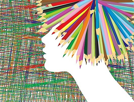 EPS 해외이미지 실루엣 선 일러스트 미술 연필 머리 가발 해외202004 해외일러스트 문화예술 학용품 촬영기법 신체부위 필기구 파일형식 벡터 이미지허브