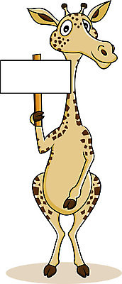 EPS 해외이미지 동물 캐릭터 배너 일러스트 미소 들기 사람없음 팻말 흰색 기린 해외202004 해외일러스트 일러캐릭터 컬러 포유류 모션 프레임 표정 파일형식 벡터 이미지허브