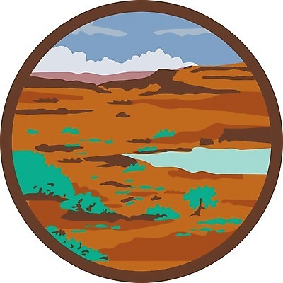EPS 해외이미지 호수 일러스트 자연 산 풍경 그래픽 물 사막 원형 복고 지역 대야 스텝 오아시스 해외202004 해외일러스트 자연요소 도형 생태계 파일형식 벡터 이미지허브