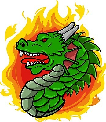 EPS 해외이미지 일러스트 불꽃 초록색 분노 용 위험 만화 문신 대가리 마스코트 해외202004 해외일러스트 감정 컬러 컨셉 불 파일형식 벡터 이미지허브