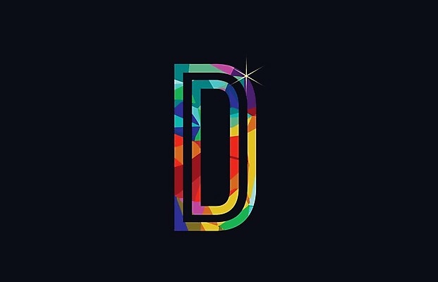 EPS 해외이미지 모양 템플릿 디자인 알파벳 분홍색 백그라운드 무지개 일러스트 회사 비즈니스 빨간색 파란색 편지 심볼 신분 D 엘리먼트 활자 해외202004 해외일러스트 자연요소 영어 컬러 활자판 파일형식 벡터 이미지허브