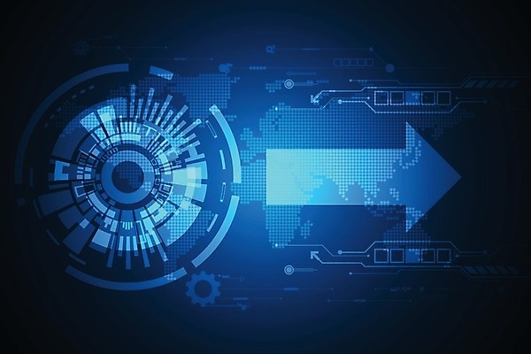 EPS 해외이미지 디자인 화살표 컨셉 세계지도 일러스트 추상 미래 사람없음 그래픽 파란색 디지털 해외202004 해외일러스트 컬러 지도 무늬 세계 파일형식 벡터 이미지허브