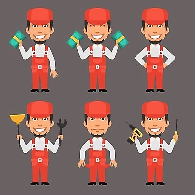 EPS 해외이미지 캐릭터 디자인 유니폼 돈 일러스트 비즈니스 미술 사람 그래픽 세트 도구 스패너 업무 플랫 감독 만화 수집 가득함 오브젝트 클립 월급 건축업자 마스코트 배관공 캐리커처 캡모자 해외202004 해외일러스트 일러캐릭터 직업 모자_잡화 옷 건축 문화예술 공구 작업 재산 그림 파일형식 벡터 이미지허브