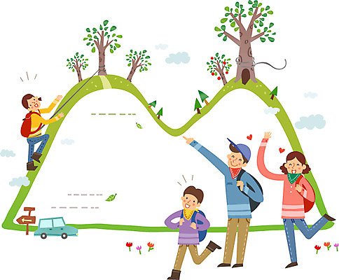 전신 나무 식물 구름 모자 여자 어린이교육 교육 남자 딸 아들 어린이 밧줄 줄 가방 일러스트 배낭 가족 자동차 엄마 산 프레임 함께함 틀 서기 웃음 들기 사람 소녀 소년 여러명 성인 등산 자녀 체험학습 체험 아빠 알림 즐거움 국내일러스트 AI파일 자연요소 잡화 감정 육상교통 다수 컨셉 관계 모션 표정 트래킹 파일형식 벡터