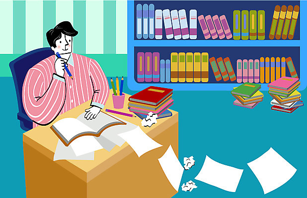 직업 남자 종이 의자 일러스트 책장 직장 한명 사람 앉기 상반신 성인 책 사무실 필기구 연필 구직 업무 작업실 전문직 작가 책상 연필꽂이 일자리 남자만 남자한명만 성인남자만 성인만 국내일러스트 AI파일 1 가구 컨셉 회사 비즈니스 모션 문구용품 학용품 작업 파일형식 벡터