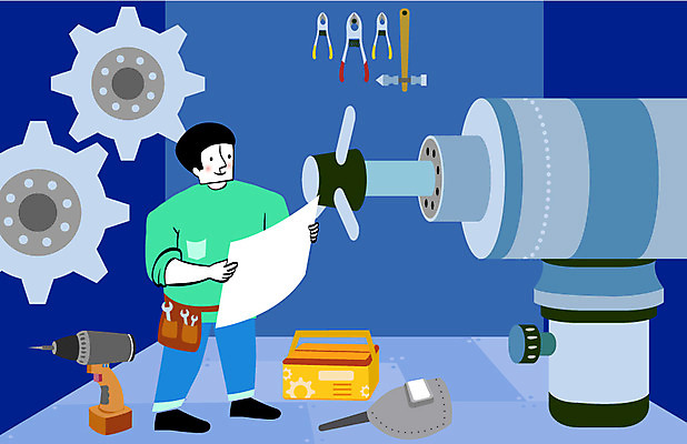 전신 직업 남자 일러스트 직장 한명 서기 들기 사람 성인 기계 장비 설계도 구직 도구 공구 업무 작업실 엔지니어 수리 전문직 톱니바퀴 일자리 남자만 남자한명만 성인남자만 성인만 국내일러스트 AI파일 1 컨셉 회사 비즈니스 모션 건설업 작업 기술자 파일형식 벡터
