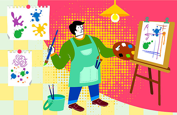 전신 직업 남자 종이 예술 일러스트 전등 조명 직장 한명 서기 사람 성인 앞치마 물감 구직 붓 업무 작업실 팔레트 전문직 양동이 이젤 그림 작품 예술가 화가 일자리 남자만 남자한명만 성인남자만 성인만 국내일러스트 AI파일 1 컨셉 회사 비즈니스 모션 미술 미술도구 작업 파일형식 벡터