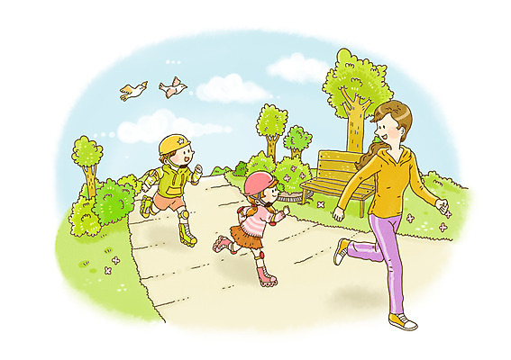 전신 PSD 나무 식물 동물 구름 라이프스타일 공원 여자 어린이교육 교육 남자 어린이라이프 어린이 벤치 의자 일러스트 놀이 조류 하늘 서기 안전 사람 소녀 소년 잔디 성인 라이프 세명 운동복 달리기 운동 산책 풀 롤러블레이드 안전모 롤러 안전교육 국내일러스트 자연요소 옷 공공시설 가구 모션 휴식 건강 취미 생활 헬멧 안전장비 파일형식