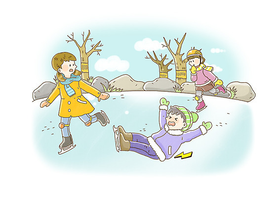 전신 PSD 나무 식물 구름 라이프스타일 여자 어린이교육 교육 남자 어린이라이프 어린이 일러스트 하늘 서기 안전 사람 소녀 소년 라이프 세명 스케이트 돌_바위 바위 헬멧 예방 생활안전 안전수칙 빙판 규칙 안전교육 얼음판 넘어짐 무릎보호대 어린이만 국내일러스트 자연요소 스포츠용품 모션 생활 얼음 보호장비 파일형식