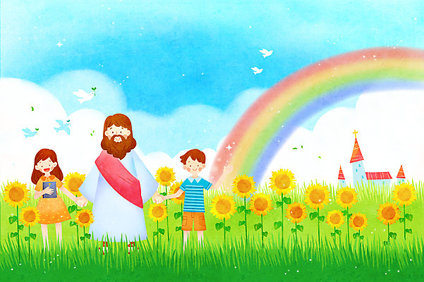 전신 PSD 식물 동물 구름 건축물 여자 남자 꽃 행복 기독교 종교 어린이 백그라운드 무지개 꽃밭 일러스트 조류 하늘 해바라기 함께함 서기 미소 웃음 들기 사람 손짓 소녀 소년 초원 성인 건물 세명 여름 교회 믿음 손잡기 성경 풀 예수 성자 성경학교 여름성경학교 국내일러스트 자연요소 계절 건축 감정 컨셉 종교용품 학교 종교건축 모션 표정 신_종교 파일형식 여름_계절