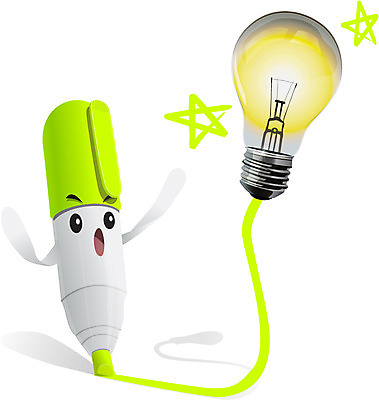 캐릭터 어린이교육 교육 생각 일러스트 홍보캐릭터 전구 표시 문구용품 학용품 전등 조명 교육캐릭터 아이디어 초등교육 사람없음 필기구 펜 백열등 교구 형광펜 별표 일러캐릭터 AI파일 컨셉 오브젝트 파일형식 벡터