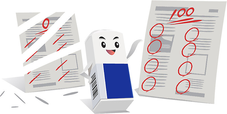 캐릭터 어린이교육 교육 종이 일러스트 홍보캐릭터 문구용품 교육캐릭터 초등교육 사람없음 필기구 시험 가리킴 원형 백 지우개 교구 시험지 문제 만점 0점 100점 일러캐릭터 AI파일 도형 학용품 손짓 숫자 오브젝트 점수 파일형식 벡터