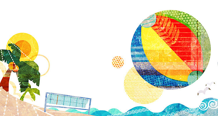 PSD 식물 동물 계절 파도 바다 백그라운드 일러스트 공 자연 갈매기 조류 풍경 해변 사람없음 여름 모래사장 야자수 태양 놀이용품 여름풍경 네트 비치볼 국내일러스트 자연요소 나무 스포츠 바캉스용품 오브젝트 생태계 파일형식 여름_계절