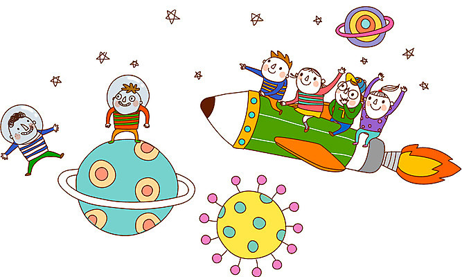 전신 여자 어린이교육 교육 남자 별 어린이 일러스트 서기 사람 앉기 소녀 소년 여러명 친구 연필 우주 행성 우주선 어린이만 국내일러스트 AI파일 자연요소 다수 관계 모션 학용품 필기구 파일형식 벡터