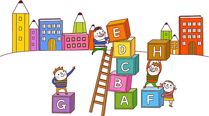 전신 건축물 알파벳 영어 여자 어린이교육 교육 남자 어린이 일러스트 사다리 서기 사람 소녀 소년 여러명 건물 책 친구 장난감 연필 블록 어린이만 국내일러스트 AI파일 문자 건축 다수 관계 모션 학용품 필기구 도구 파일형식 벡터