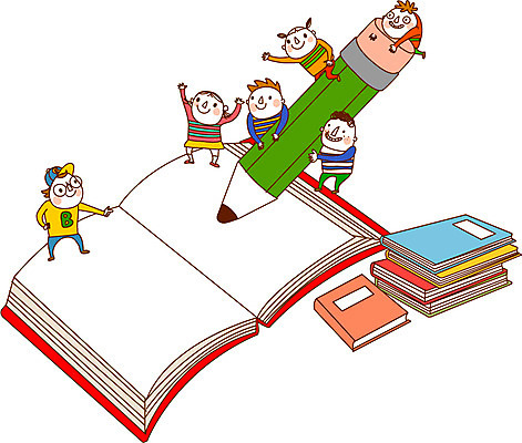 전신 여자 어린이교육 교육 남자 어린이 일러스트 홍보캐릭터 서기 사람 소녀 소년 여러명 책 친구 필기구 연필 펼침 기록 어린이만 국내일러스트 일러캐릭터 AI파일 캐릭터 다수 관계 모션 문구용품 학용품 파일형식 벡터