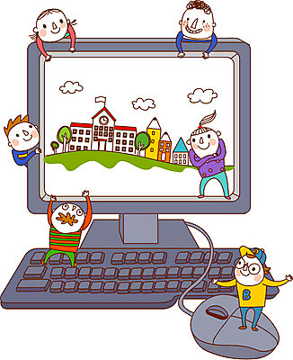 전신 나무 식물 구름 건축물 여자 어린이교육 교육 남자 어린이 일러스트 학교 서기 사람 소녀 소년 여러명 건물 친구 컴퓨터 스크린 모니터 키보드 마우스 어린이만 국내일러스트 AI파일 자연요소 건축 다수 관계 모션 전자제품 컴퓨터용품 파일형식 벡터