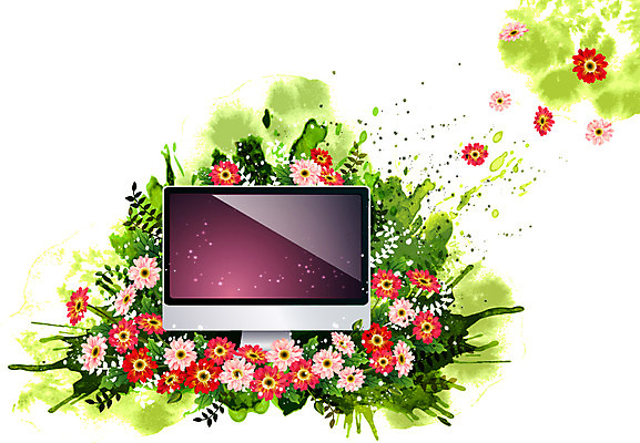 식물 꽃 컬러 백그라운드 잎 꽃백그라운드 일러스트 자연 정보기술 사람없음 전자제품 스크린 모니터 컴퓨터용품 퓨전 데이지 국내일러스트 AI파일 기술 컴퓨터 오브젝트 생태계 파일형식 벡터