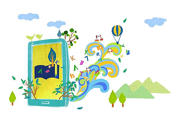 PSD 나무 식물 구름 알파벳 영어 별 일러스트 상상 하늘 무선통신 나뭇잎 산 상상일러스트 사람없음 책 스마트폰 핸드폰 판타지 독서 꿈 나뭇가지 열기구 스마트 언론 소통 콘텐츠 국내일러스트 자연요소 문자 컨셉 잎 통신 항공교통 전자제품 스마트기기 파일형식