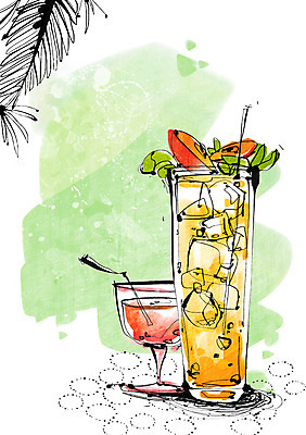 PSD 식물 식기 음료 음식 백그라운드 잎 과일 라인일러스트 일러스트 나뭇잎 디저트 잔 빨대 사람없음 장식 컵 얼음 주스 과일주스 국내일러스트 자연요소 파일형식