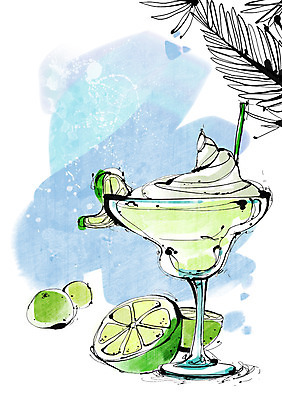 PSD 식물 식기 음료 백그라운드 잎 과일 라인일러스트 일러스트 나뭇잎 아이스크림 디저트 잔 빨대 사람없음 장식 컵 주스 과일주스 셔벗 국내일러스트 음식 파일형식