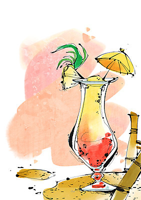 PSD 식기 음료 음식 백그라운드 과일 라인일러스트 일러스트 탁자 디저트 잔 사람없음 장식 컵 주스 과일주스 파인애플 국내일러스트 가구 열대과일 파일형식