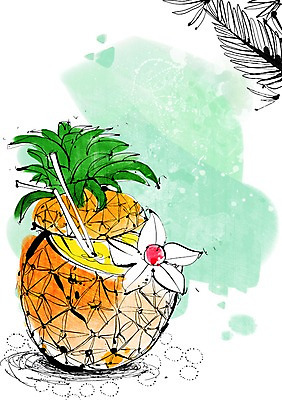 PSD 식물 꽃 음료 음식 백그라운드 과일 라인일러스트 일러스트 나뭇잎 디저트 빨대 사람없음 컵 주스 나뭇가지 과일주스 파인애플 열대과일 파인애플주스 트로피컬아트 국내일러스트 나무 식기 잎 그림 파일형식