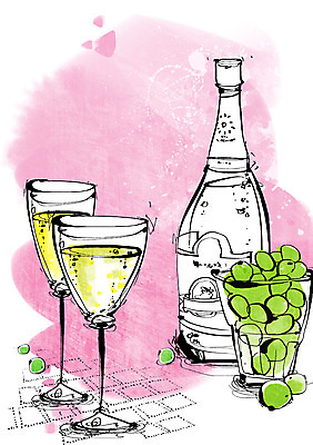 PSD 식기 음료 음식 백그라운드 과일 라인일러스트 일러스트 디저트 잔 주류 사람없음 컵 병 샴페인 안주 청포도 샴페인잔 샴페인병 국내일러스트 술잔 포도 술병 파일형식