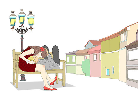 전신 PSD 건축물 커플 여자 남자 커플라이프 가로등 벤치 의자 데이트 일러스트 전등 거리 키스 주택 사랑 사람 앉기 성인 두명 건물 눕기 스킨십 성인만 국내일러스트 라이프스타일 공공시설 건축 감정 가구 관계 모션 조명 애정표현 파일형식