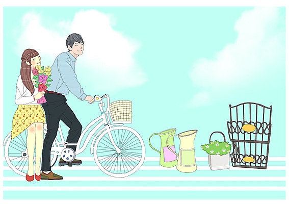 전신 PSD 식물 구름 커플 여자 남자 꽃 화분 교통수단 커플라이프 데이트 일러스트 하늘 사랑 웃음 들기 사람 앉기 성인 두명 꽃병 자전거 성인만 국내일러스트 자연요소 라이프스타일 감정 교통 관계 모션 표정 바이크 파일형식