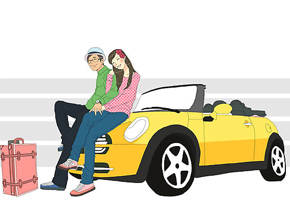 전신 PSD 커플 여자 남자 교통수단 커플라이프 여행 가방 데이트 일러스트 자동차 사랑 웃음 사람 앉기 손짓 성인 두명 팔짱 캐리어 여행가방 스킨십 오픈카 스포츠카 성인만 국내일러스트 라이프스타일 잡화 감정 육상교통 교통 관계 모션 승용차 표정 파일형식